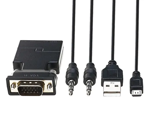 Cabledeconn E0506 Convertitore VGA maschio a HDMI femmina 1080P Adattatore HDMI Scatola Po...
