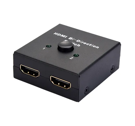 NK-Q3 1080P Plug and Play HDMI Splitter Switch Two In e One Out Adattatore video bidirezio...