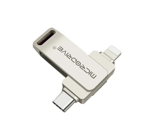 Microdrive TLO21 USB3.0 Flash Drive Type-C&iP Dual Interface Rotazione 360° 64G/128G/256G...