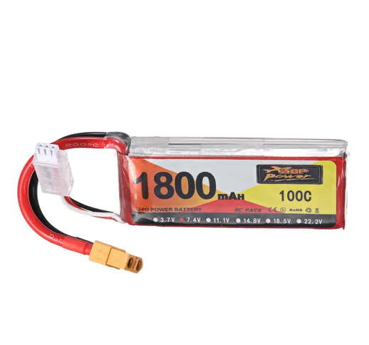 ZOP Power 7.4V 1800mAh 100C 2S Lipo Batteria XT60 Spina per RC Racing Drone