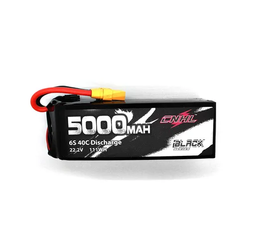CNHL BLACK SERIES 5000mAh 22.2V 6S 40C Lipo Batteria XT90 Plug per RC Drone FPV Racing
