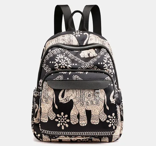 Zaino da viaggio casual da donna Borsa Fiore animale stampato Borsa