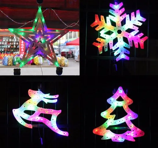 110 V 220 V Albero di Natale Alce Fiocco di neve Stella Decorativa LED Colorful Decorazion...