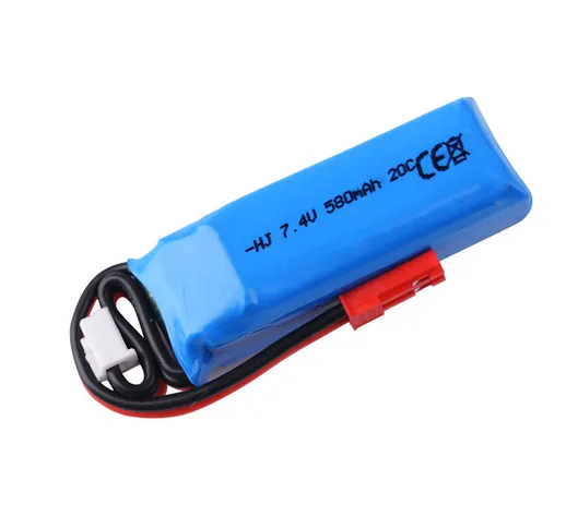 7.4V 580mAh 20C 2S LiPo Batteria Spina JST per Mini-Q Mosquito Car WLtoys K989 K969 1/28 r...