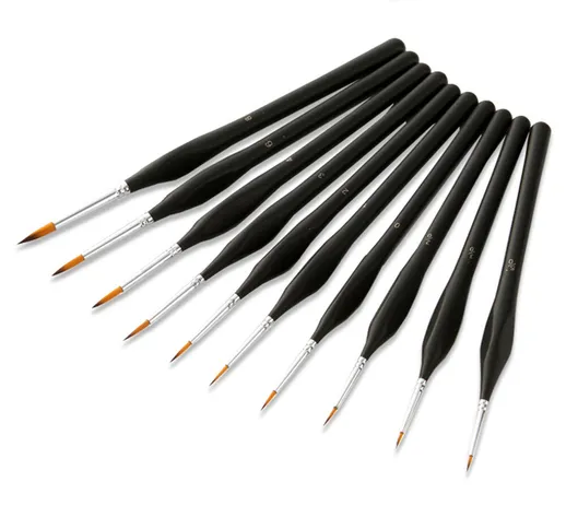 10 pz/set Pittura Pennello Set Triangolare Bar In Miniatura Pennello per Gancio Linea Acri...