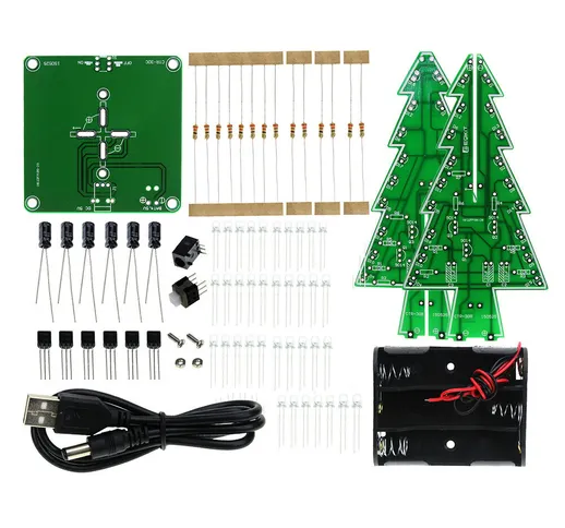 Kit fai-da-te elettronico per pratica elettronica per albero di Natale a tre colori / Colo...