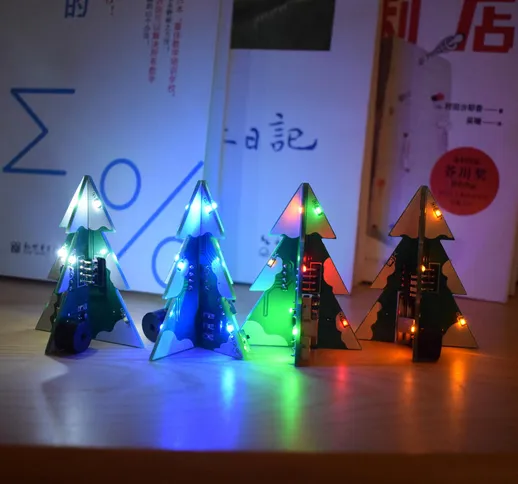 3 pezzi Geekcreit® giallo 3D Mini SMD PCB Stereo albero di Natale Kit di musica fai-da-te