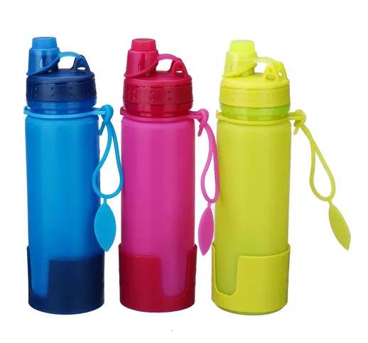 Borraccia 500K pieghevole per acqua Silicone Bottiglia SoftKettle portatile per Gym Esecuz...