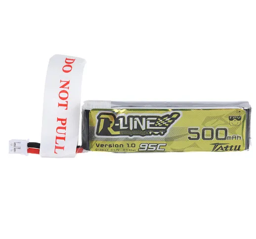 TATTU R-LINE 1.0 3.7V 500mAh 95C 1S Lipo Batteria PH2.0 Spina per multirotore da 100 a 180...