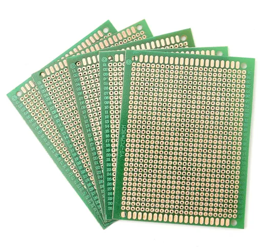 100 pezzi PCB fai da te saldatura Rame Prototipo di circuito stampato 70 mm x 90 mm