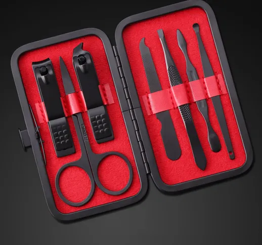 7pcs / set New Manicure Chiodo Clipper Pedicure Set Kit di igiene da viaggio portatile Chi...