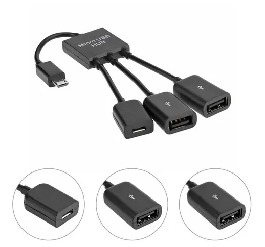 Bakeey Multi-funzione One-to-three Micro USB HUB Splitter Adattatore cavo dati OTG per Mi4...