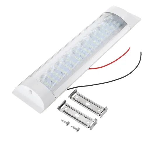 23CM 5W 72 LED Bianco interno Dome Luci Bar DC 24V 6000K bianco con interruttore per auto...