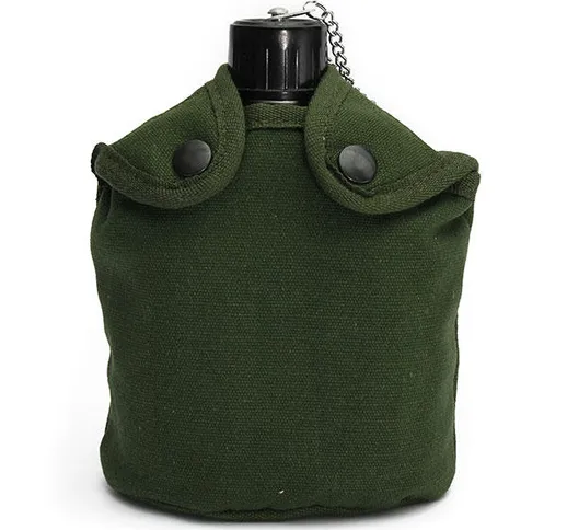 Outdoor Tactical campeggio Borraccia in alluminio con coperchio in vetro verde