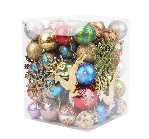 60-70 pezzi Palla di Natale Ornamenti Sfere di Natale infrangibili Decorazioni Albero di s...