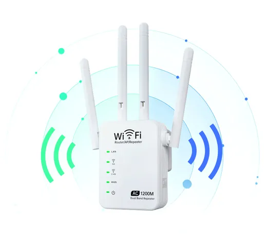 1200Mbps Ripetitore Wifi Amplificatore 5G/2.4ghz Gigabit Router Extender Booster Ripetitor...