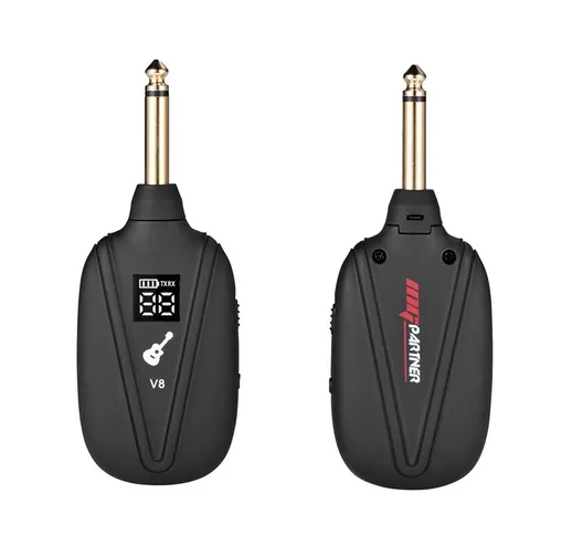 V8 Wireless Guitar System Trasmettitore per chitarra wireless ricaricabile a 4 canali inte...