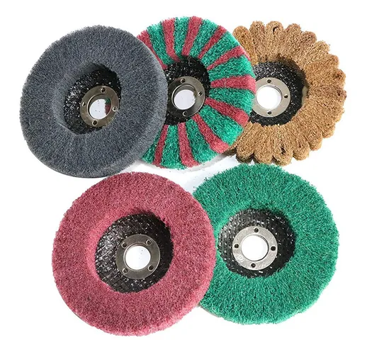 5Pcs 4 Pollici Nylon Set di mole a disco in fibra 120-600 Ruote abrasive per levigatura as...