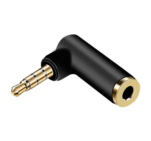 CE-LINK 90 ° Tipo L 3.5mm 4 poli Adattatore audio maschio-femmina Connettore Auricolare Ja...