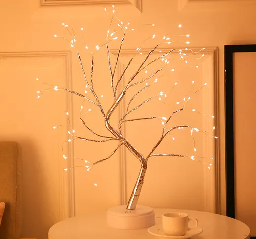 108 LED Tavolo ad albero 3D lampada USB Batteria Luce notturna a doppio uso per la casa de...