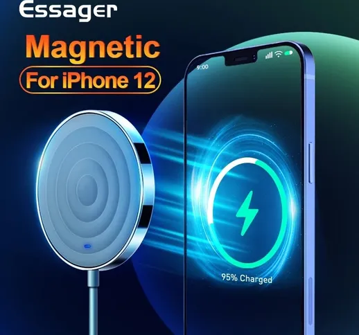 Base di ricarica rapida per caricabatterie wireless magnetico QI Essager 15W per iPhone se...