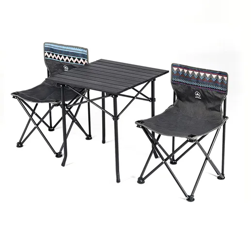 GOCAMP Set di sedie da tavolo pieghevoli portatili per esterni campeggio Sgabello per barb...