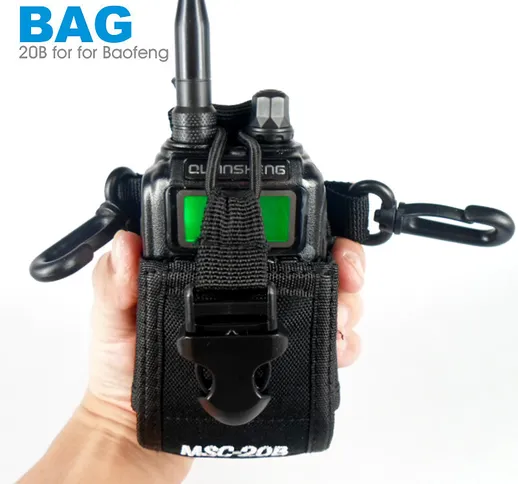 MSC-20B Custodia in nylon Borsa Walkie Talkie Custodia da trasporto per Baofeng UV5R UV82...