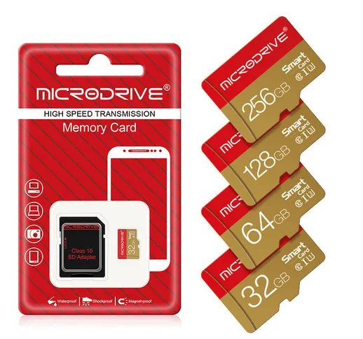 Microdrive CLASS10 Scheda di memoria TF ad alta velocità 32GB 64GB Scheda Micro SD da 128...