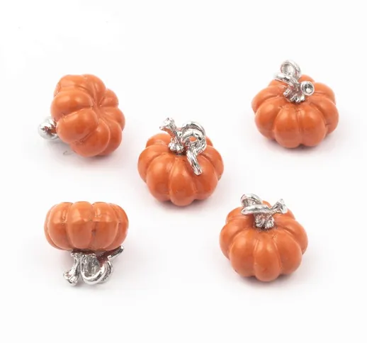 Perline di zucca in lega di Halloween Vernice spray per gioielli Accessori fit Braccialett...