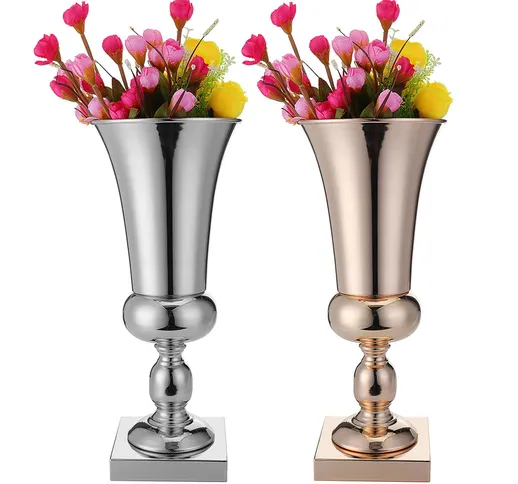 43 centimetri Stunning Luxury Silver Gold Flower Vaso centrotavola decorazione centrotavol...
