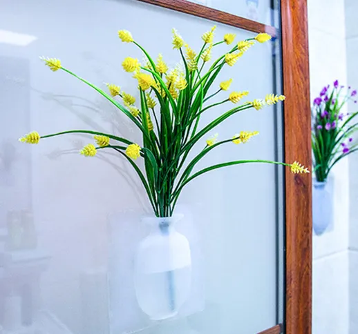 Vaso da fiori in silicone con vaso da appendere a parete per decorazione floreale per sogg...