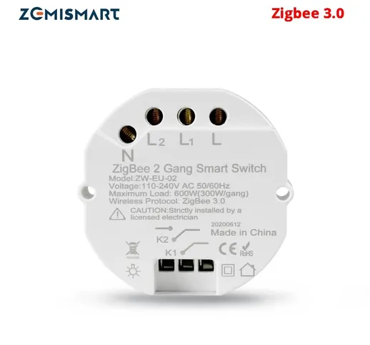 Zemismart Zigbee3.0 Smart Light Switch Modulo fai da te SmartThings Tuya Control Alexa Goo...