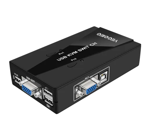 Switch KVM VGA USB VEGGIEG Scatola Switch VGA a 3 porte Adattatore condivisione video 2 In...
