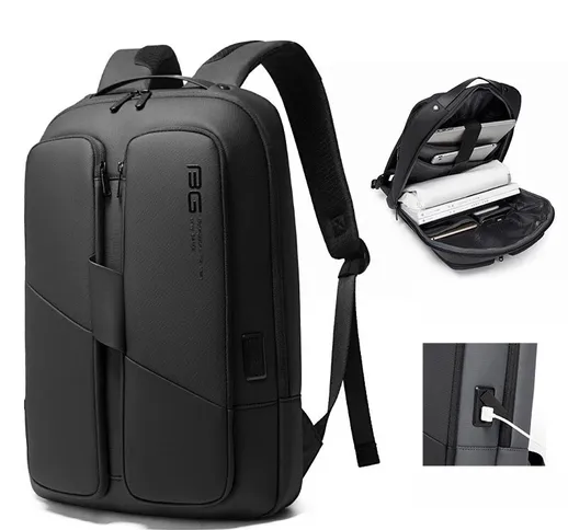 BANGE Men Anti Theft Waterproof Laptop Backpack 15.6 Pollici Zaino da lavoro per lavoro qu...