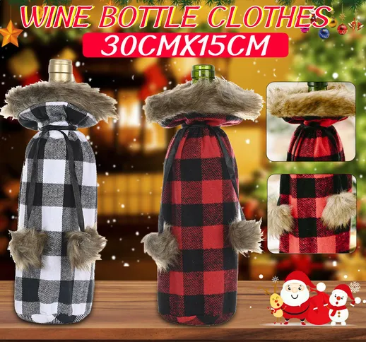 Maglione natalizio Bottiglia per vino Winee Colletto e bottoni Cappotto Design decorativo...