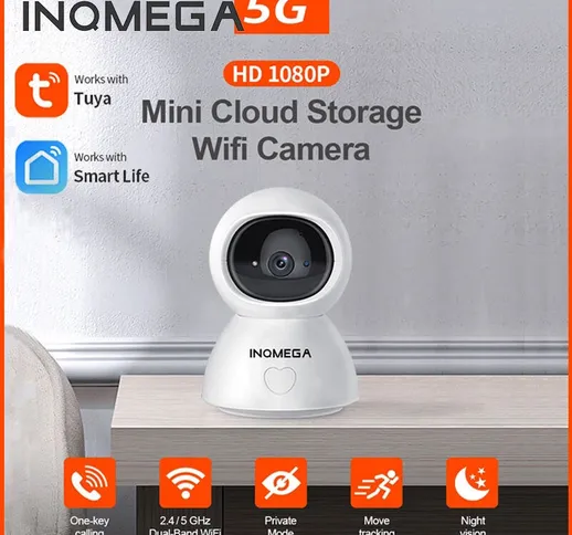 INQMEGA 5G 2MP 1080P Tuya Smart IP fotografica Doppio Banda WiFi HD Visione notturna a inf...