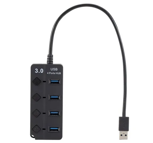 4 porte USB 3.0 5Gbs HUB con switch da 1 a 4 Splitter USB3.0 per laptop Ultrabook Macbook...