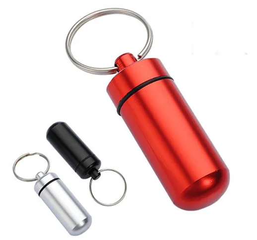 Scatola della pillola di alluminio caso bottiglia contenitore del supporto del keychain