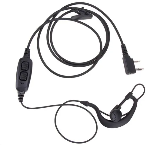 Microfono auricolare doppio PTT a 2 pin per Baofeng UV-82 Walkie Talkie UV-8D