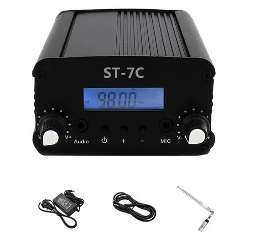 ST-7C 1W / 7W 76-108MHZ Trasmettitore FM PLL stereo 76-108MHz Trasmissione Radio Stazione...