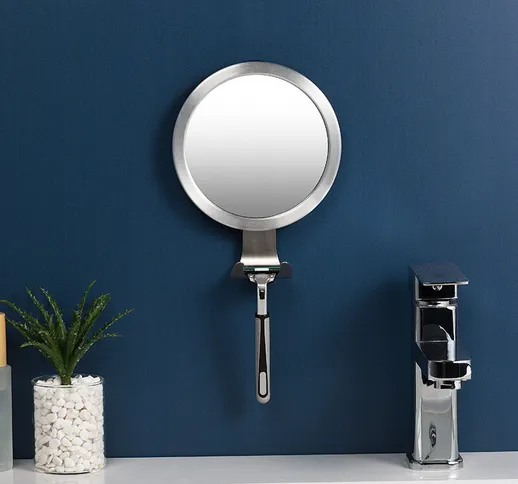 Specchio antiappannamento per bagno Potente ventosa Specchi per doccia da bagno Specchio d...