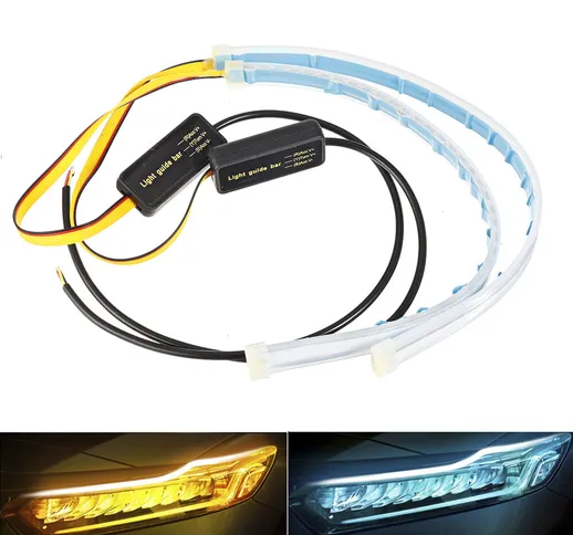 2PCS 30CM impermeabile LED DRL per auto diurna lampada Luce di striscia Soft Vasca