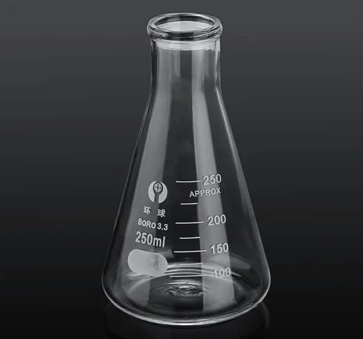 Flacone da laboratorio conico in vetro da laboratorio da 250 ml con vetreria da laboratori...