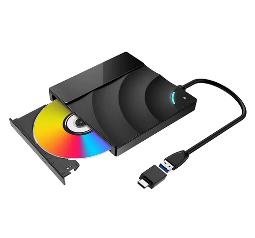BlitzWolf®BW-VD2 Unità DVD Blu-Ray esterna Lettore 3D 4K Porte USB3.0 + Type-C per WIN / M...