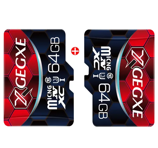 XGEGXE 2PCS 64GB Scheda di memoria TF ad alta velocità con fotografica Adattatore per sche...