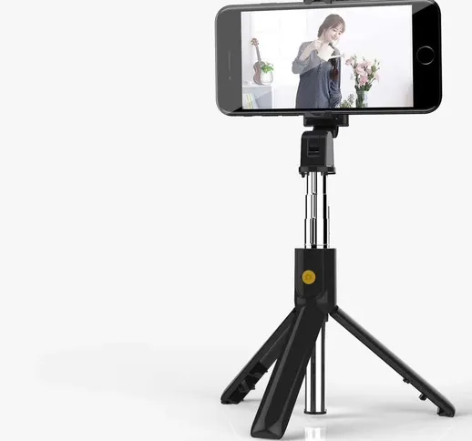 K07 Selfie bastone remoto Controllo integrato Treppiede Ruota Fare clic Dimensioni compatt...