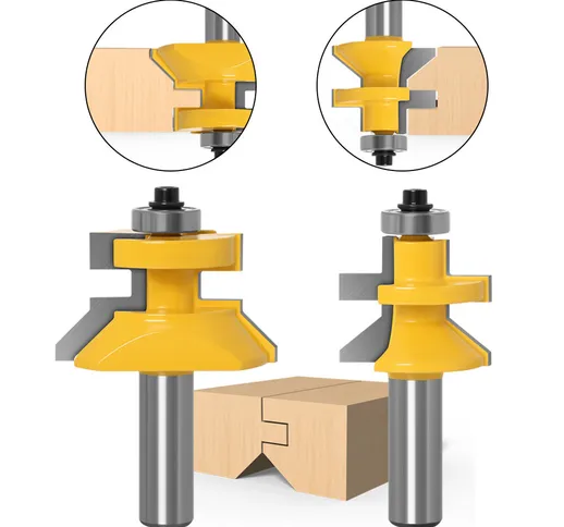 2pcs 12mm 1/2 pollice gambo 120 gradi router bit fresa telaio scanalatura tenone lavorazio...