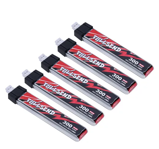 5 PCS Fullsend 1S 3.8V HV 4.35V 300mAh 30C Lipo Batteria con JST PH2.0 Spina per iFlight A...