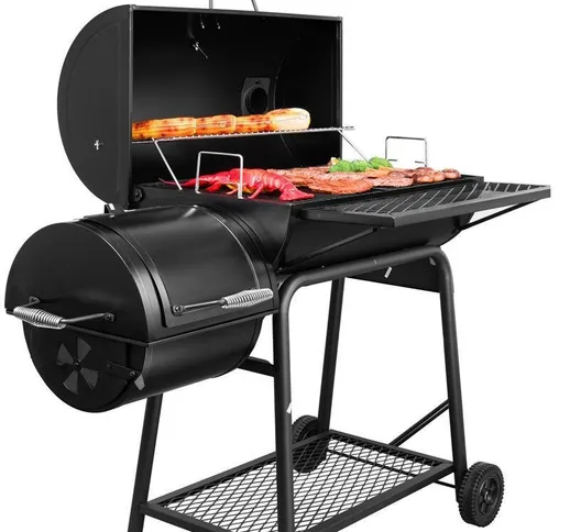 3-in-1 BBQ Griglia a carbone con fumatore sfalsato Griglia per barbecue Accessori per barb...