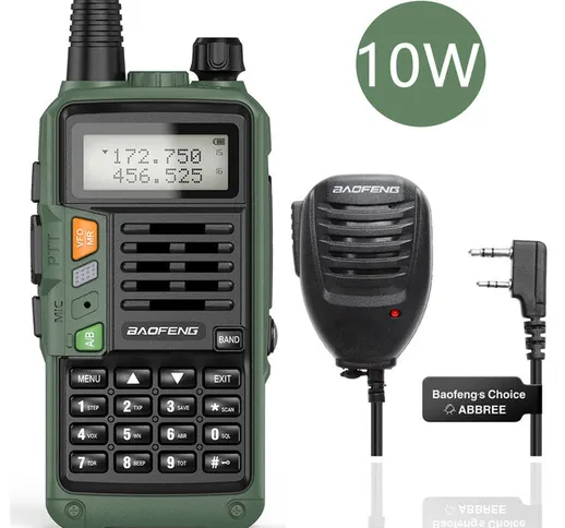 BAOFENG UV-S9 Plus Walkie Talkie Verde Giallo Tri-Band 10W Con Caricabatterie USB Potente...